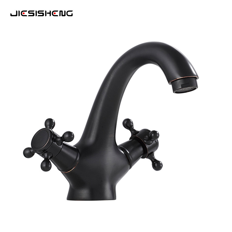 Ineasicer Robinet Lavabo Retro, Mitigeur Salle De Bains Vintage, Chromé, Noir