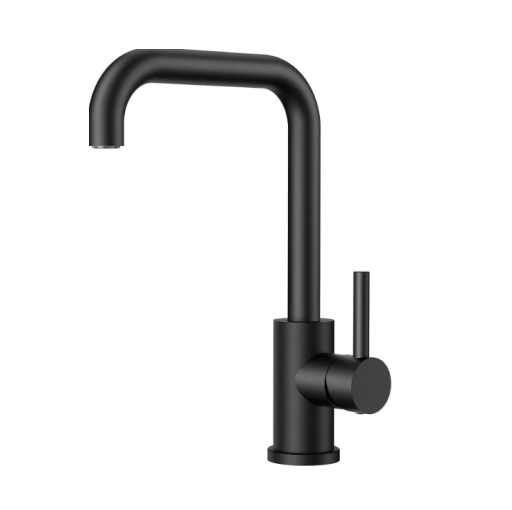 Robinet Cuisine Noir, Mitigeur Cuisine Pivotant À 360, Acier Inoxydable, Forme En L Monolevier Pour 1 Trou,avec Tuyau G3/8