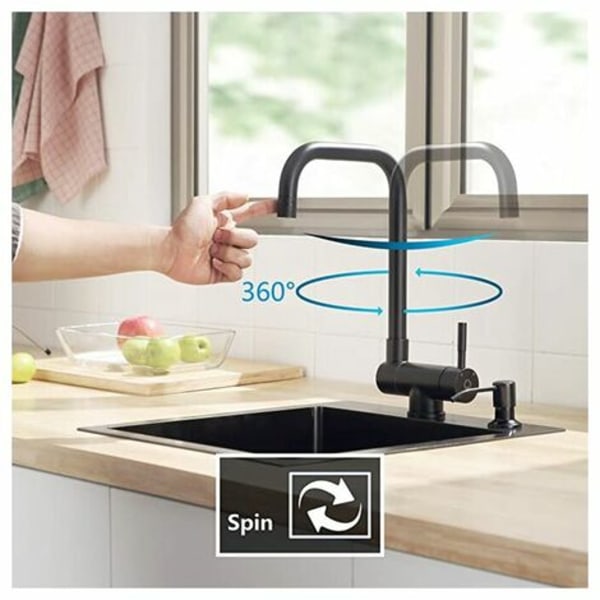 Robinet De Cuisine Pliable Noir, Robinet De Cuisine Pliable Avec 2 Jets Au Choix, Robinet De Cuisine Sous Fenêtre Pivotant À 360°