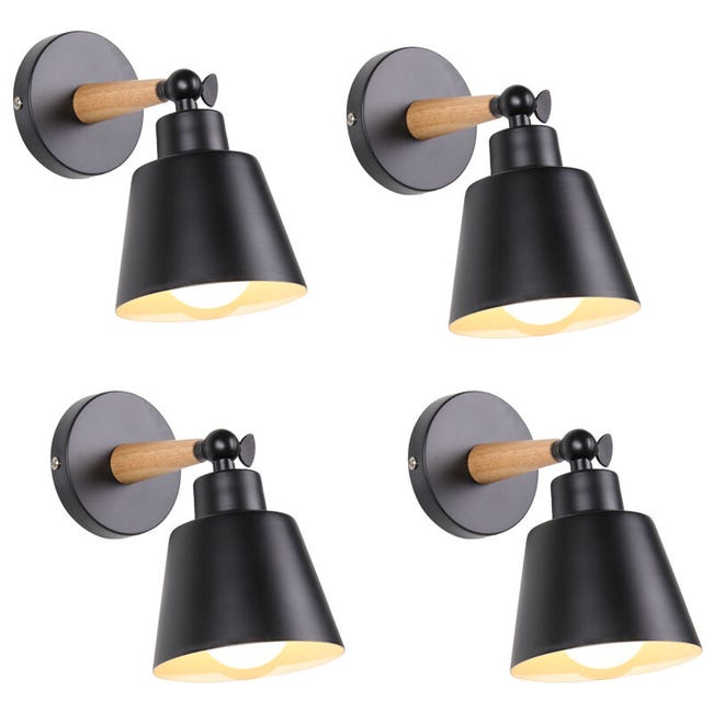 Lot De 4 Moderne Applique Murale Intérieur Cage En Métal E27 Plafonnier En Métal Design Macaron Noir (sku Produit : 93626925 Sku Offre : 1025liu30)