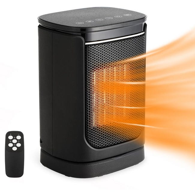Hengda Radiateur Soufflant Céramique Chauffage D'Appoint 3 Modes 1500 W Avec Télécommande Noir- Salle De Bain