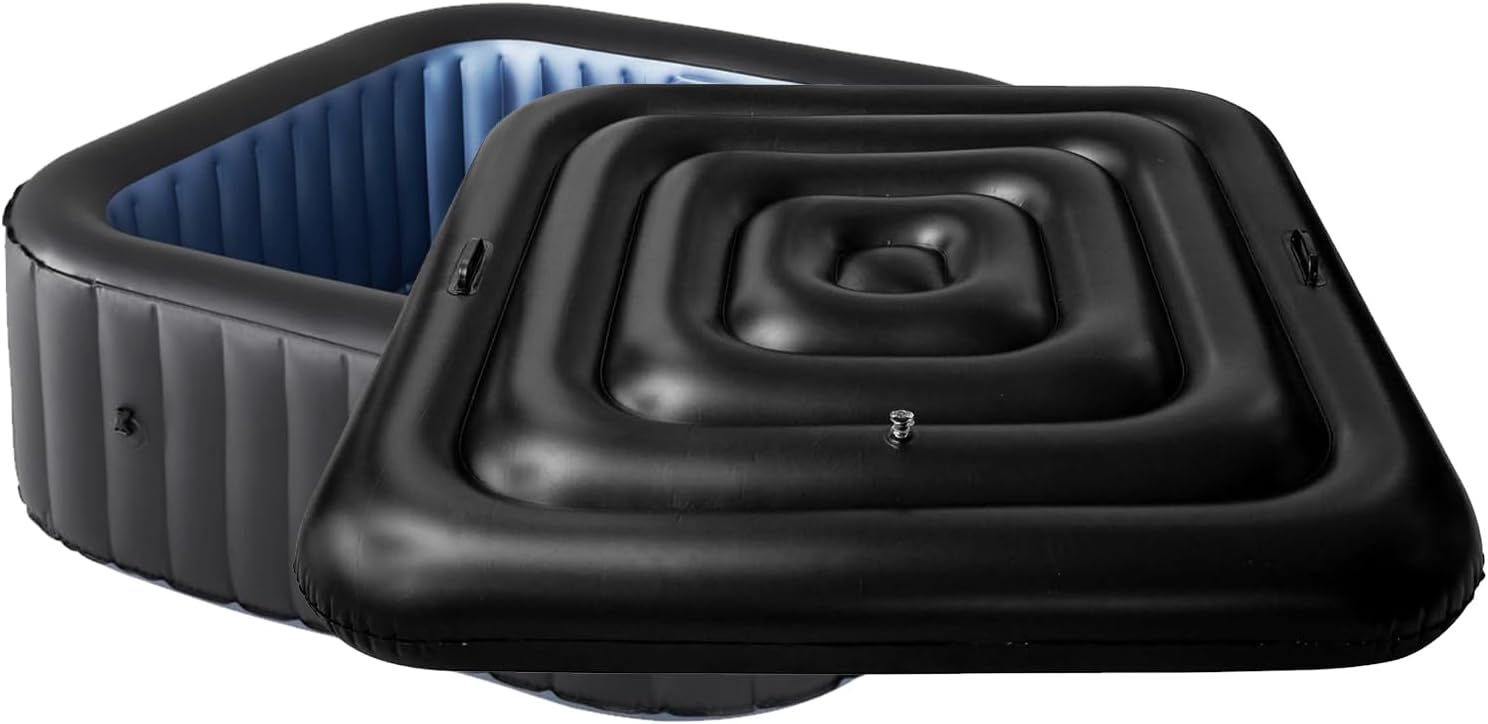 Housse De Protection Pliable Pour Jacuzzi Gonflable Carré De 1,35 M, Pour Jacuzzi Gonflable D'Extérieur，noir