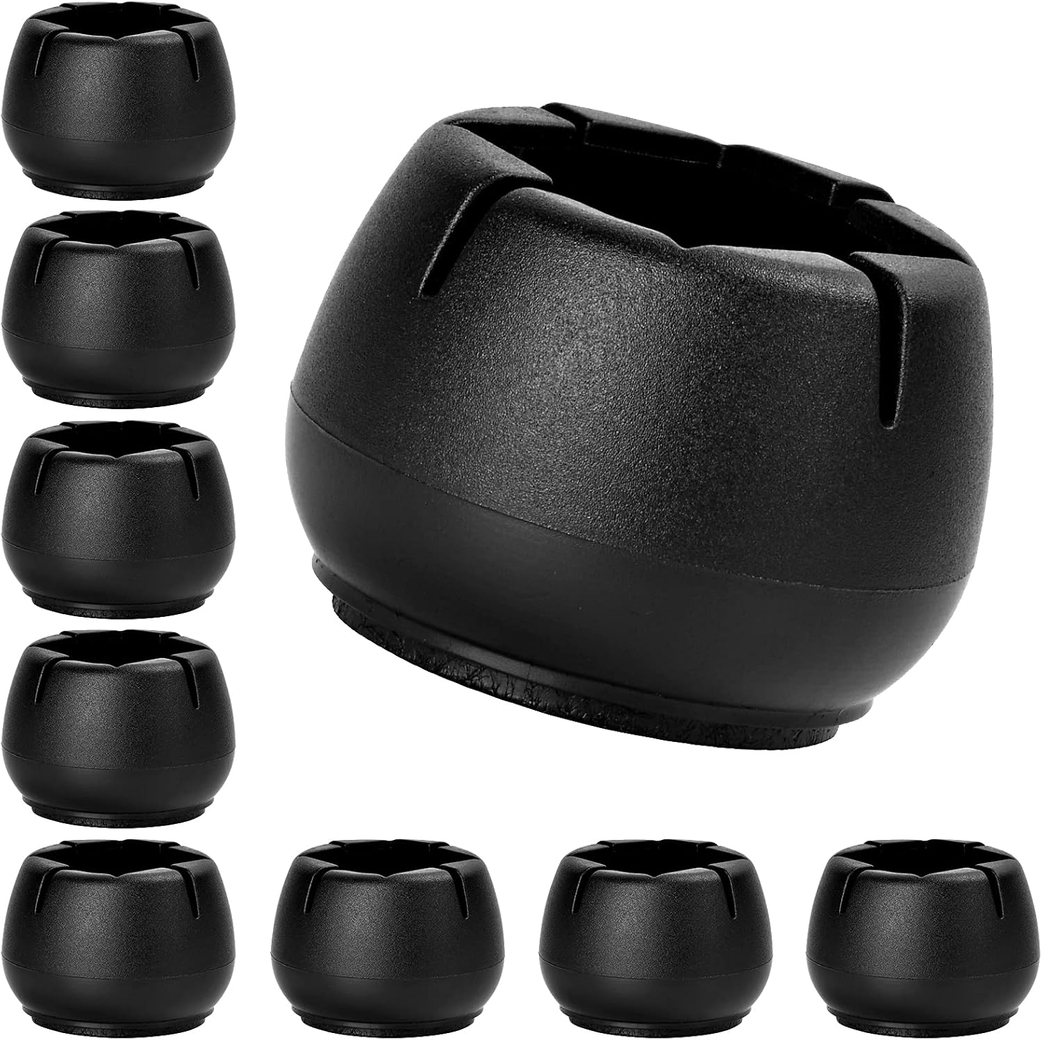 Patin De Pied De Meuble Silicone Table Et Chaise Antidérapantes Pieds, 32 Pièces Capuchons De Jambe De Chaise En Silicone Noir (45-50mm)