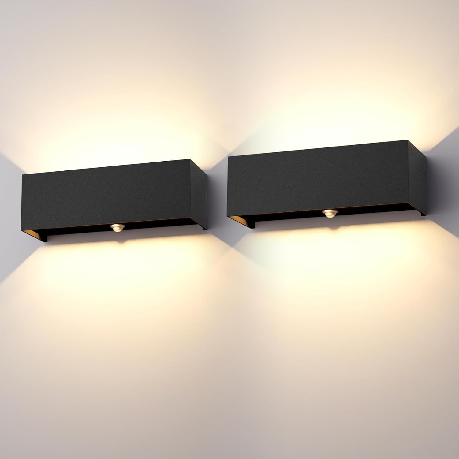 30w Applique Avec Détecteur De Mouvement, 2pcs Applique Murale Exterieur/interieur,ip65 3000k,applique Détecteur De Mouvement,noir