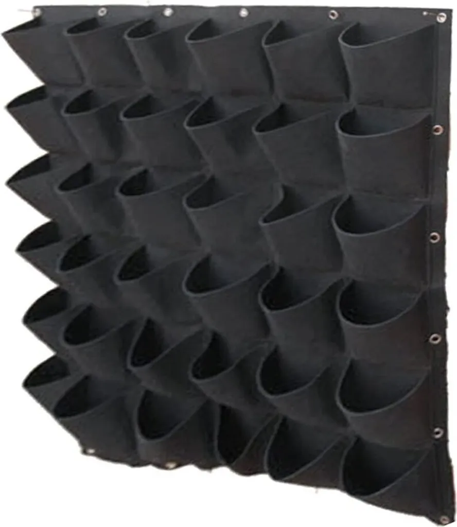 36 Pochettes De Plantation Suspendues, Pochettes En Feutre Pour Plantation Verticale De Verdure, Sacs À Plantes Muraux Pour Jardin, Balcon, Plantation Intérieure Et Extérieure (noir)