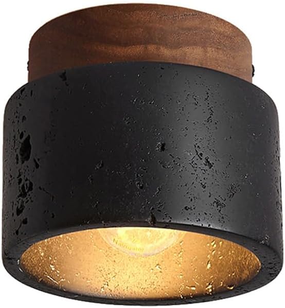 Plafonnier Industriel Vintage Lustre Suspension Luminaire E27 Éclairage Plafond En Travertin Noir Naturel Lampe De Plafond Pour Salon Cuisine Chambre