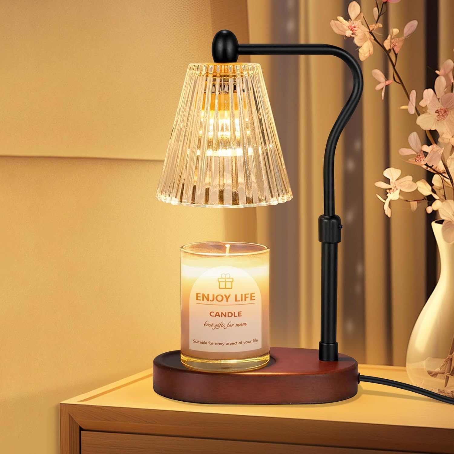Lampe Chauffe Bougie, Candle Warmer Lamp Avec Minuterie Et Variateur, Lampe Bougie Électrique, Candle Warmer Vintage Pour Parfumées , Noir-new