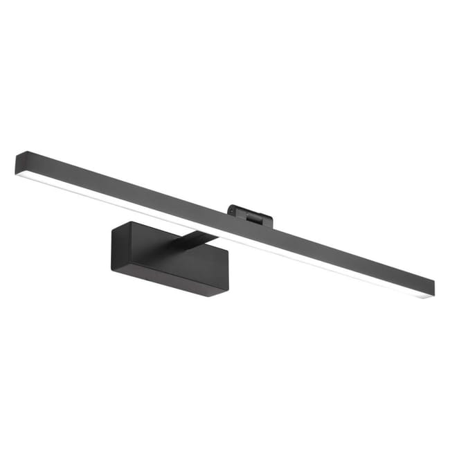 Applique Murale Led 60 Cm, 14 W, Ip44, Orientable À 180°, Style Miroir Moderne, Blanc Froid 5500 K, Noir
