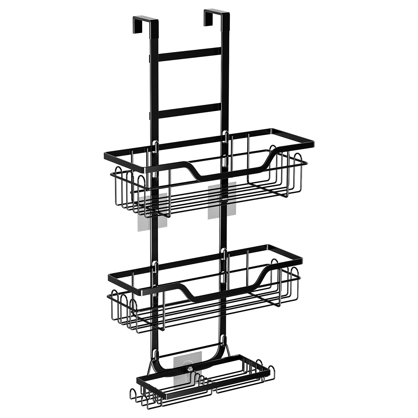 Etagere Douche À Suspendre, Rangement Douche Sans Percage Aver 3 Pcs Réglable Panier À Suspendre Pour Le Gel Douche (noir - 3 Couches)