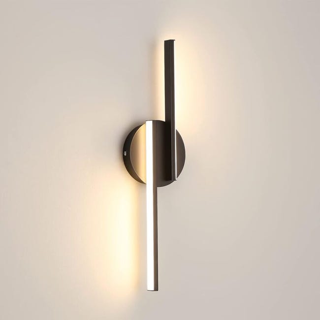 Applique Murale Led Intérieur Noir 45cm X 12cm, Aluminium Lampe Murale Moderne 16w, 3000k Lumière Chaude Pour Salon Couloir Salle De Bain Escalier (sku Produit : 94949036 Sku Offre : Lehuamwj65)