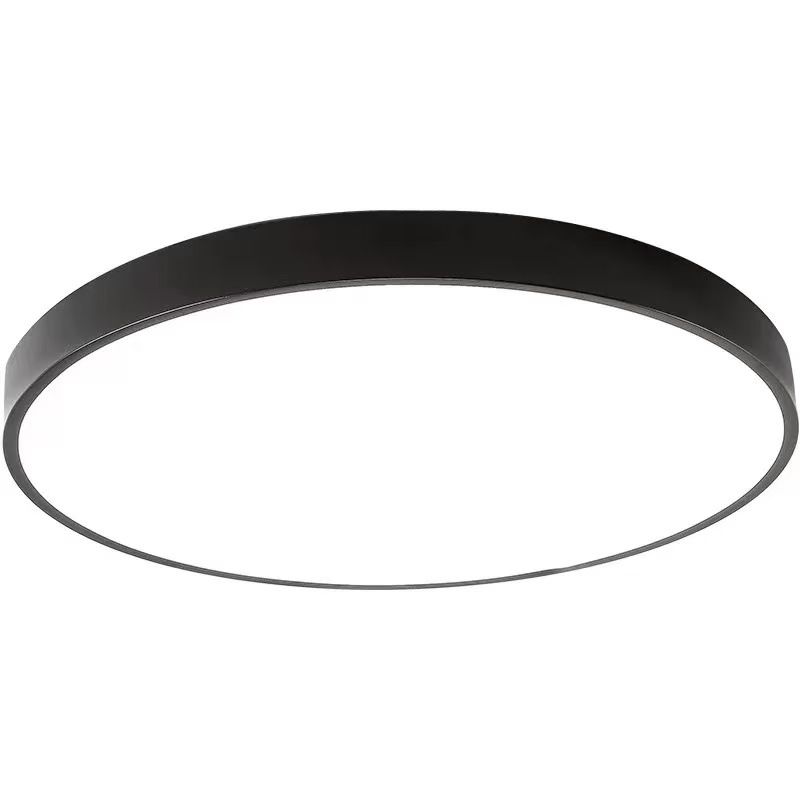Plafonnier Mince Noir À Led, Plafonnier Led 40cm-24w Moderne À Gradation Pour Balcon Salon Chambre À Coucher