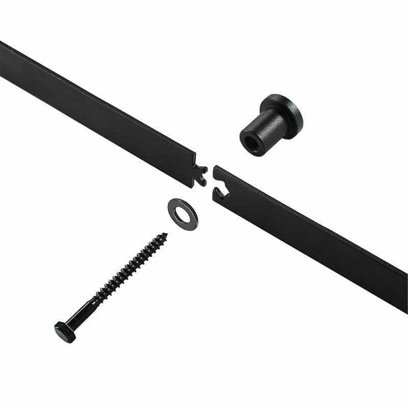 Quincaillerie Kit De Rail Pour Porte Coulissante, Systeme Porte Simple Coulissante, Rail Porte Coulissante Noire, La Porte Coulisse Silencieusement Sans Friction （25.4-28.4cm）