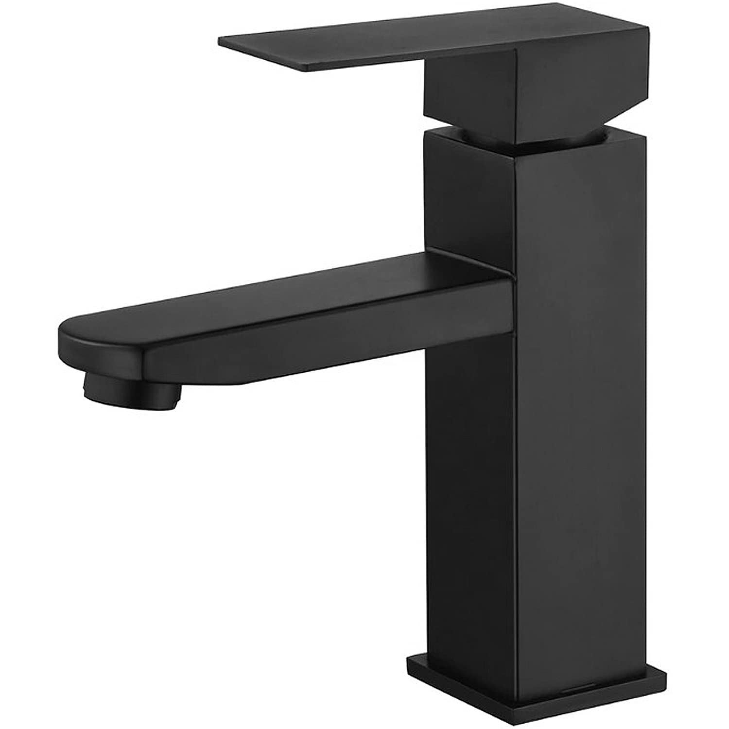 Mitigeur Lavabo Noir En Acier Inoxydable - Levier Unique Pour Eau Chaude Et Froide - Robinet Salle De Bain Avec Tuyaux Inclus