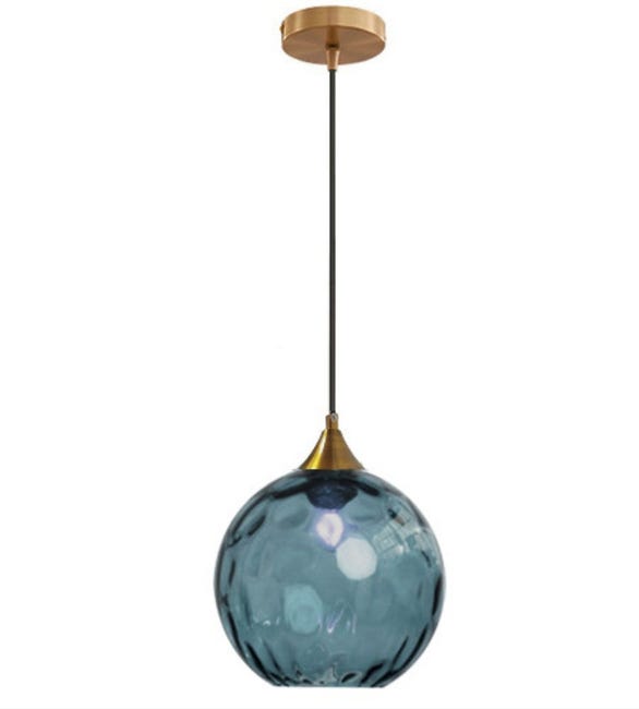 20cm Bleu Foncé Globe En Verre Suspension Base En Bronze Doré Avec Boule De Verre Lampe De Plafond Suspendue Pour Îlot De Cuisine(bleu Foncé) Voir Les Détails Du Produit Déposer Un Avis Poser La 1ère