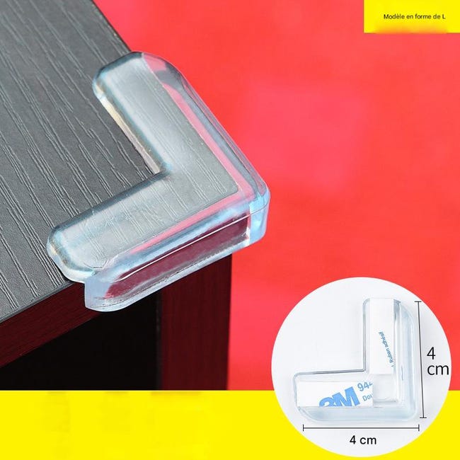 Lot De 12 Protections D'Angle Transparentes Pour Meubles, Tables Et Angles Pour Enfants (pour Taille L (adhésif 3m) 40 X 40 X 17 Mm)