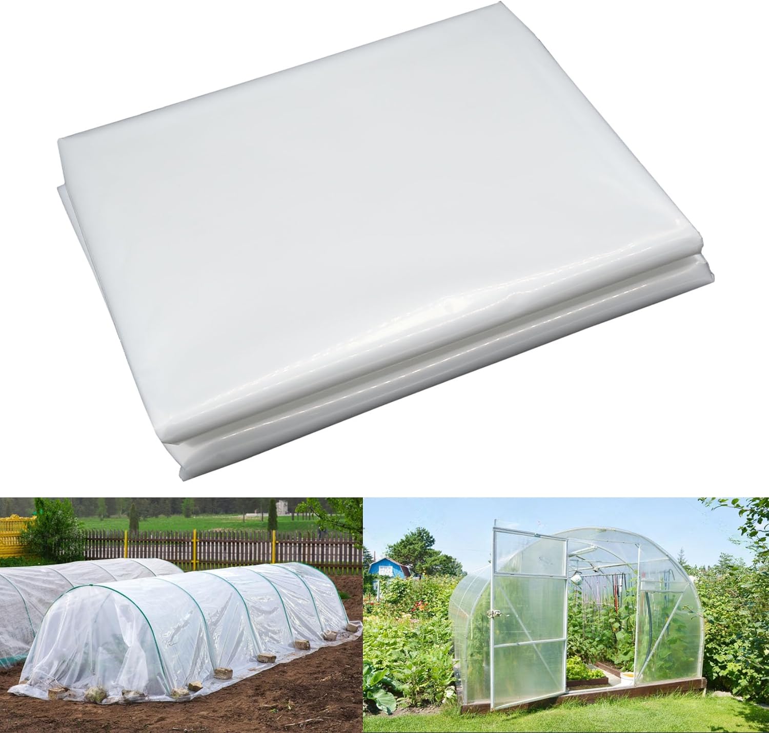 Bache Pour Serre,bache Plastique Transparente, Bache Serre Tunnel 2m X 8m, Film Polyéthylène De Extra-épais Clair Jardin Grandir Couverture De Polytunnel Pour Légumes Und Tomate