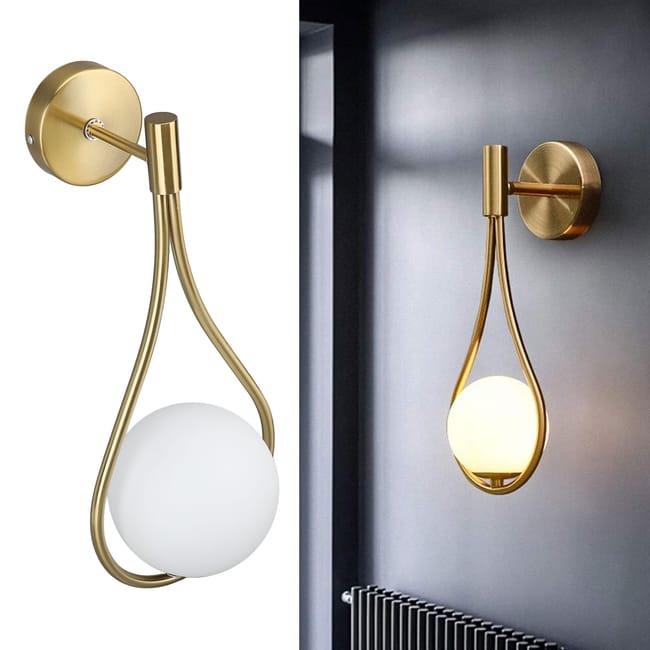 Applique Murale À Led En Forme De Goutte D'Eau - Lampe De Décoration D'Intérieur Dorée Pour Salon, Chambre À Coucher, Couloir, Escaliers