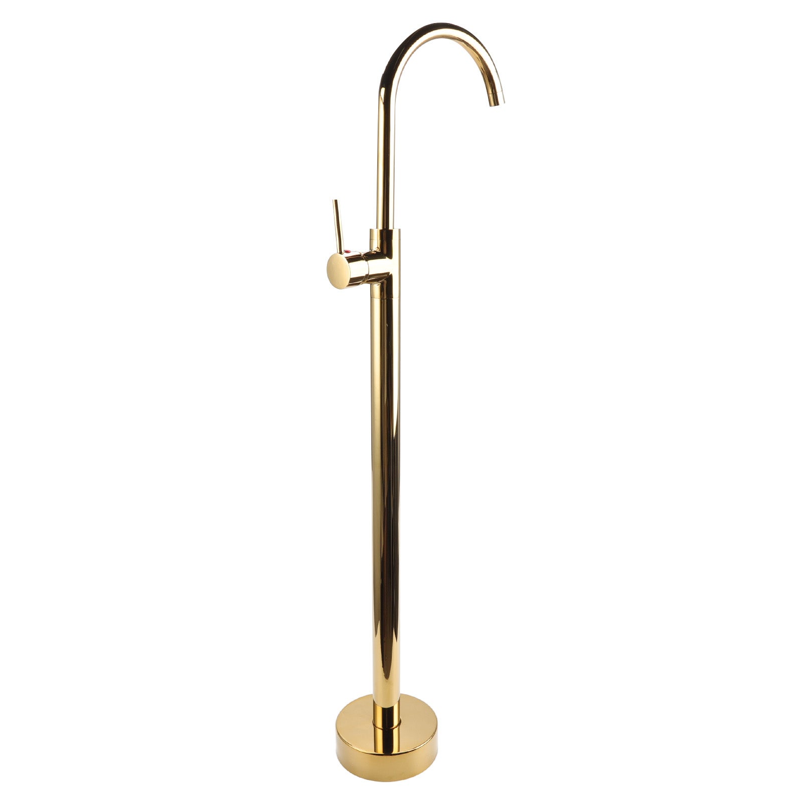 Robinet De Baignoire Autoportant Style Européen En Laiton Et Acier Inoxydable, Sans Trou, Robinet Sur Pied Pour Lavabo De Type Colonne Doré