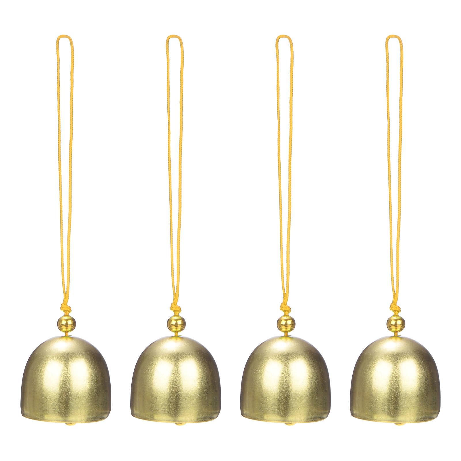 Lot De 20 Pièces - Fermoirs - Horloges Murales - Mini Cloche - Cloche Dorée - Cloches En Laiton Avec Cordon - Cloches Décoratives Pour Carillons, Porte-clés Diy - Corde Jaune