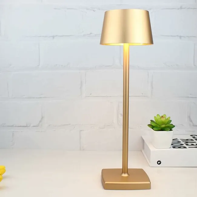 Lampe De Table Sans Fil, Lampe Sans Fil Rechargeable Dimmable 5200 Mah, Lampe Exterieur Étanche Ip54, Doré