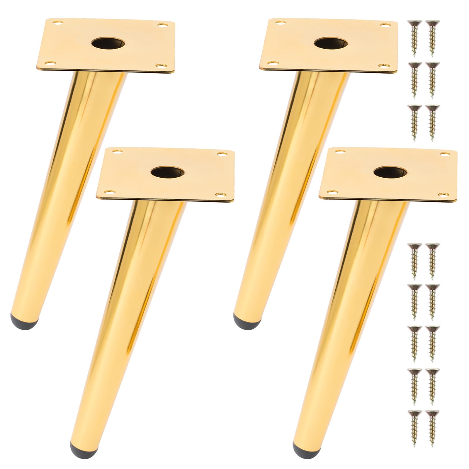 Pieds De Meuble 4pcs Pieds De Table Oblique Cône Pieds De Canapé Pieds D'Armoire En Métal Pour Armoire Chaise Table (20cm Hauteur,doré)