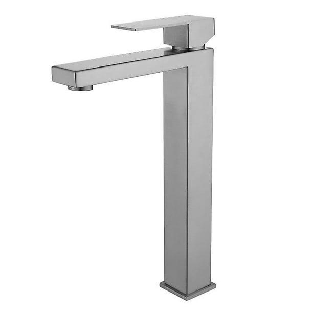 Mitigeur De Lavabo Haut De Gamme À Levier Unique En Laiton Chromé, Argent, 3215cm