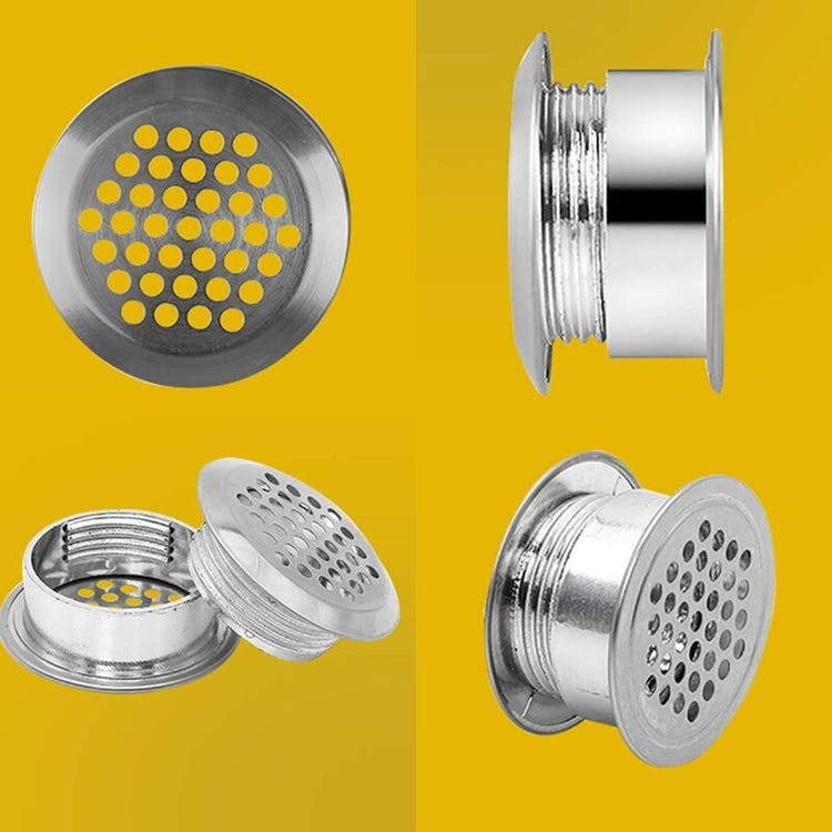 Grille Ventilation Ronde Acier Inoxydable 10 Pièces Pour Armoire Placard D'Évacuation Ventilation Cuisine Meubles Argentée