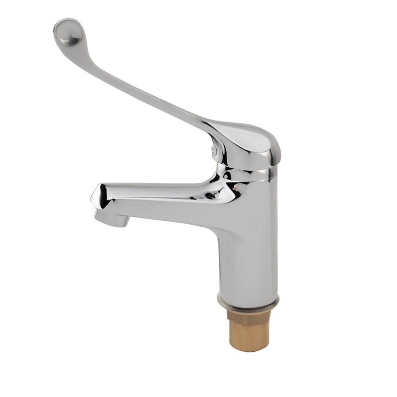 Mitigeur De Lavabo Avec Poignée Médicale, Robinet De Salle De Bain Pmr, Chromé, Argent