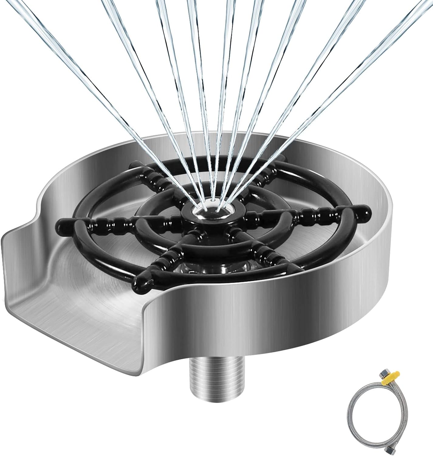 Rince Verre, Rince Verre Evier En Acier Inoxydable, Accessoires Pour Evier De Cuisine, Rondelle En Métal, Lave Verre, Lave Verre Evier, Rince De Verre Accessoire Cuisine, Rinceur De Verre Argent Mat