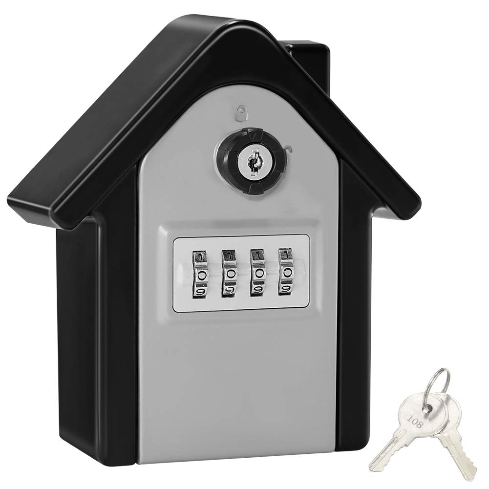 Boite A Cle Securisee Mural Boite A Clé Avec Code Numérique & Clés D'Urgence, Grand Key Safe Box Format Xl Coffre A Clef Extérieur Pour Maison, Bureau, Usine, Garages (argent)