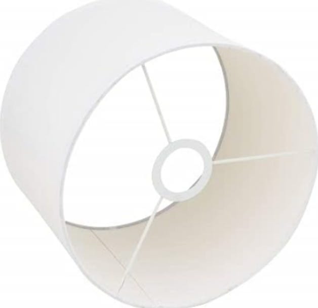 Abat-jour, Rond, Diamètre 30 Cm, Hauteur 25 Cm, 100 % Polyester, Pour Lampe À Poser Ou À Suspendre, Également À Peindre Et À Coller, Blanc