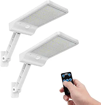 Applique Murale Blanche À Induction Solaire 56 Led (lot De Deux)