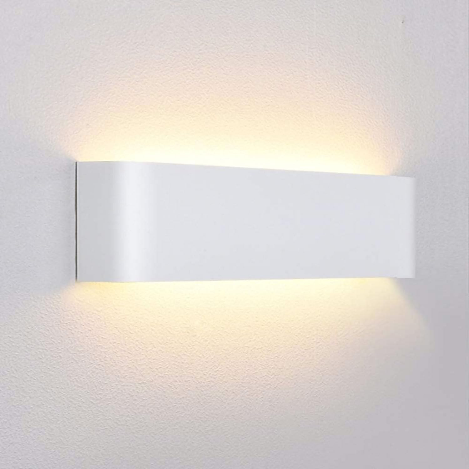 Applique Murale Interieur Led 12w Blanc Chaud 3000k Lampe Murale Aluminium Luminaire Mural Moderne Pour Chambre Salon Couloir Escalier Hôtel Hall D'Entrée Vitrine