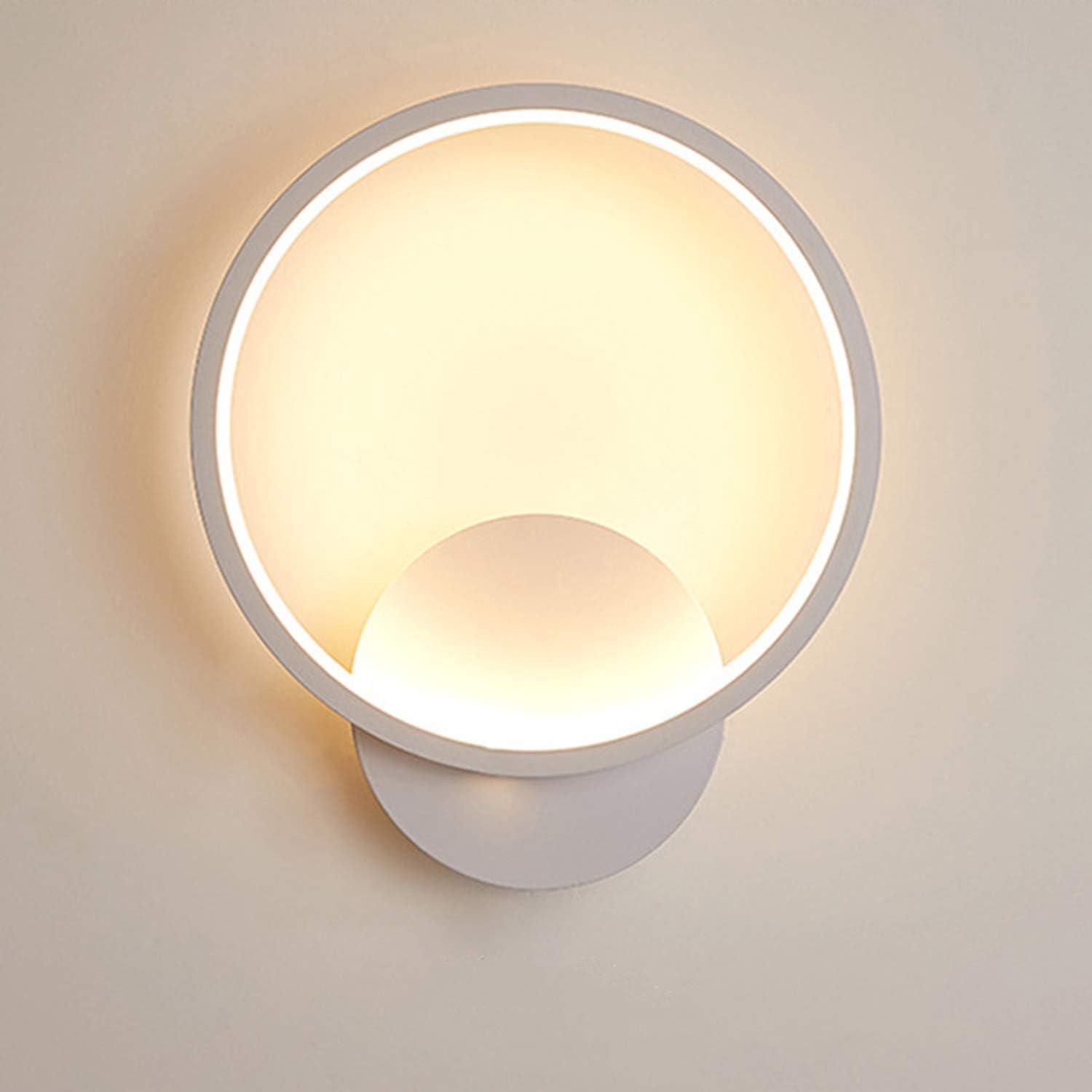 Applique Murale Led Intérieure 12 W, Style Rond Moderne, Blanc Chaud 3000 K, Idéale Pour Chambre, Salon, Escalier, Couloir, 220 V Ca