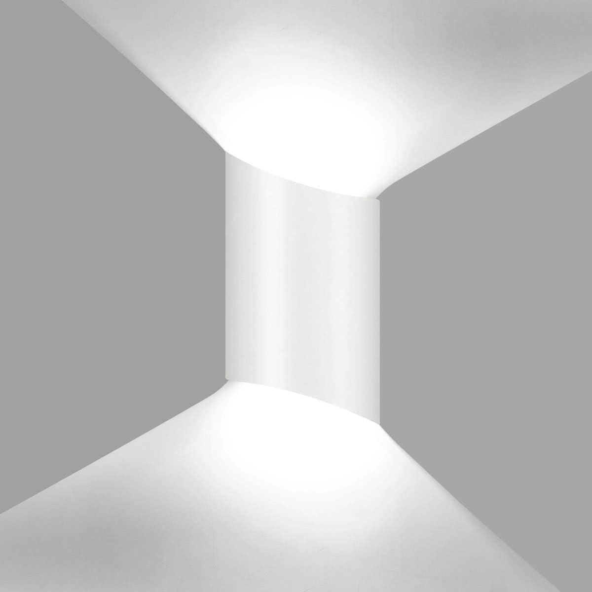 Applique Murale Led Moderne Étanche 10 W, Éclairage Vers Le Haut Et Vers Le Bas, En Aluminium, Blanc 6000 K, Pour Intérieur Et Extérieur.