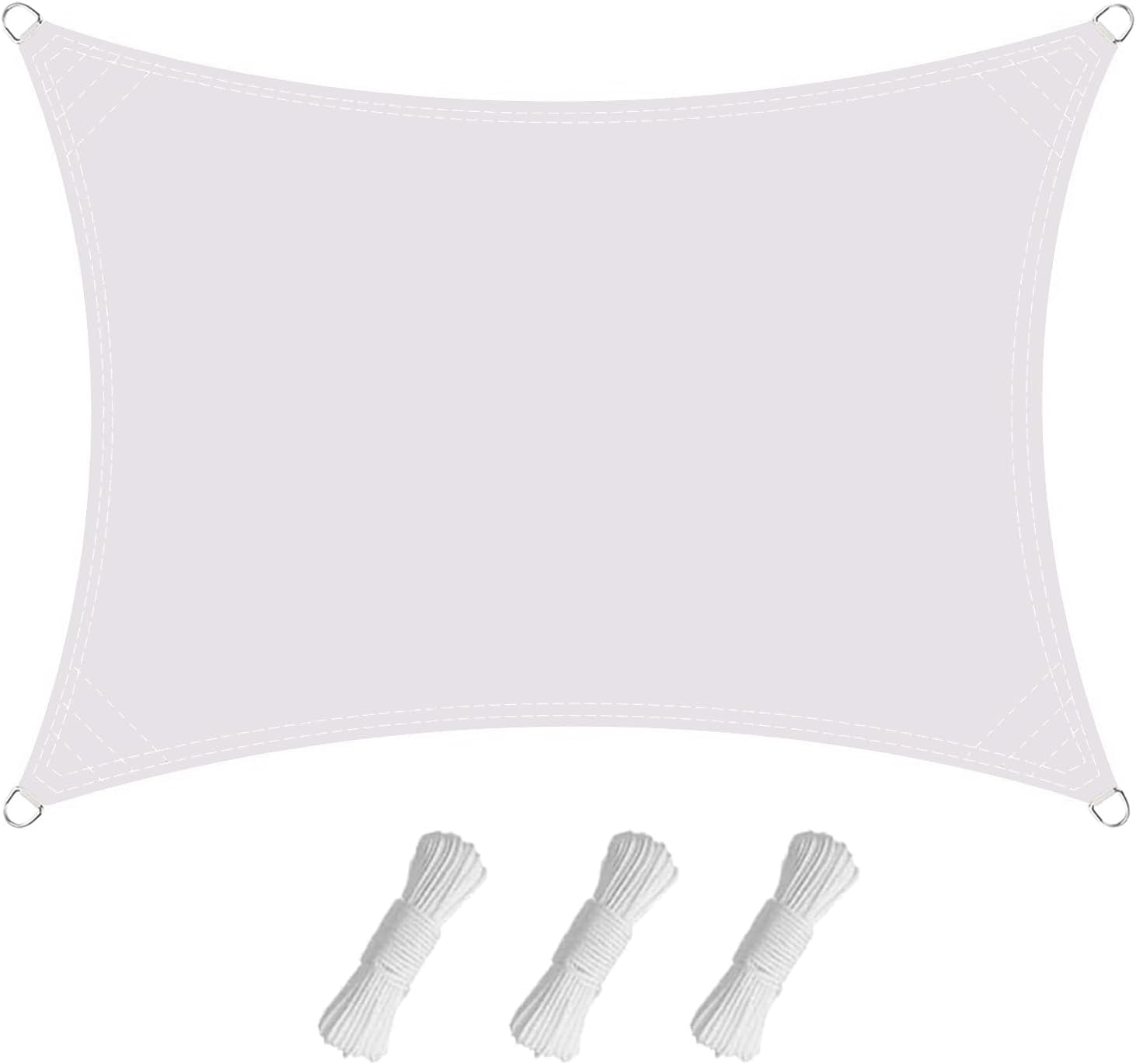 Voile D'Ombrage, 4×4 M Voile D'Ombrage En Tissu Oxford 420d Imperméable Et Résistant Aux Déchirures, Protection Uv,blanc