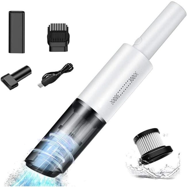 Aspirateur De Voiture Aspirateur À Main Portable Voiture Aspirateur Sans Fil Rechargeable Haute Puissance Maison Voiture Double Usage Blanc Sans Fil (sku Produit : 95216720 Sku Offre : Lehuamwj1454)