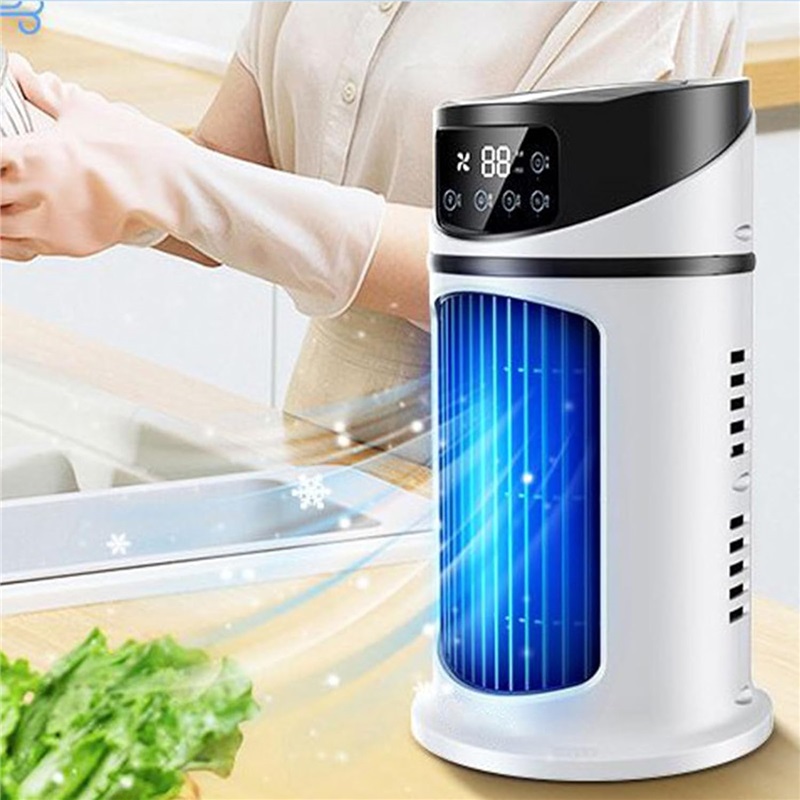 Mini Climatiseur Usb Portable, Rafraîchisseur D'Air Avec Humidificateur, Minuterie Pour Chambre, Bureau, Blanc
