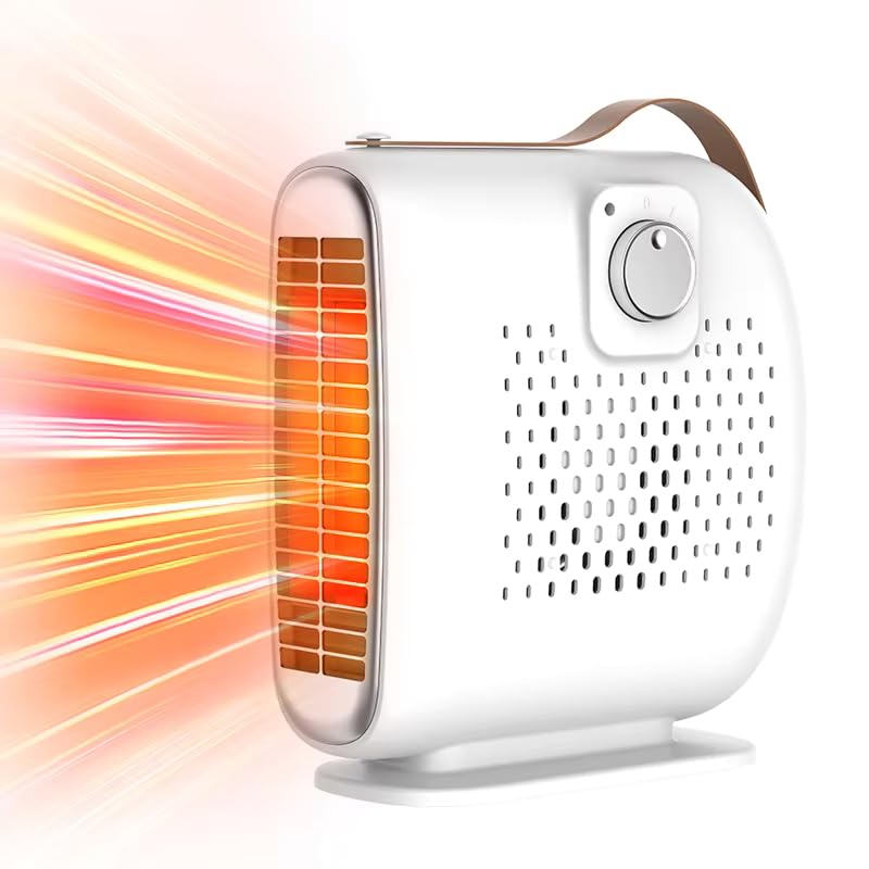 Chauffage Soufflant Électrique 500 W Pour Chambre Intérieure En Hiver Et Chauffage Rapide, Mini-chauffage D'Appoint Portable Pour Bureau (blanc)