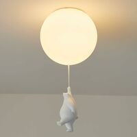 Plafonnier Enfant, Abat-jour En Acrylique Blanc, Suspension Pour Chambre D'Enfant, Motif Ours, Éclairage Intérieur, Lustre, Lampe Suspendue, Lumière Chaude 3000k, 15 Cm