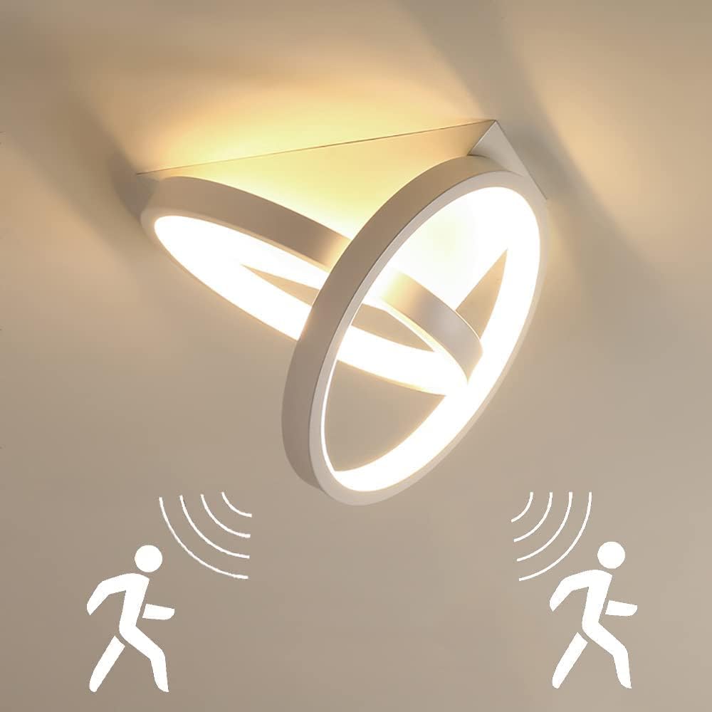 Plafonnier Led 26w Avec Détecteur De Mouvement, Adapté Au Couloir, Au Salon Et Au Balcon, Blanc, Lumière Blanche (3000k)