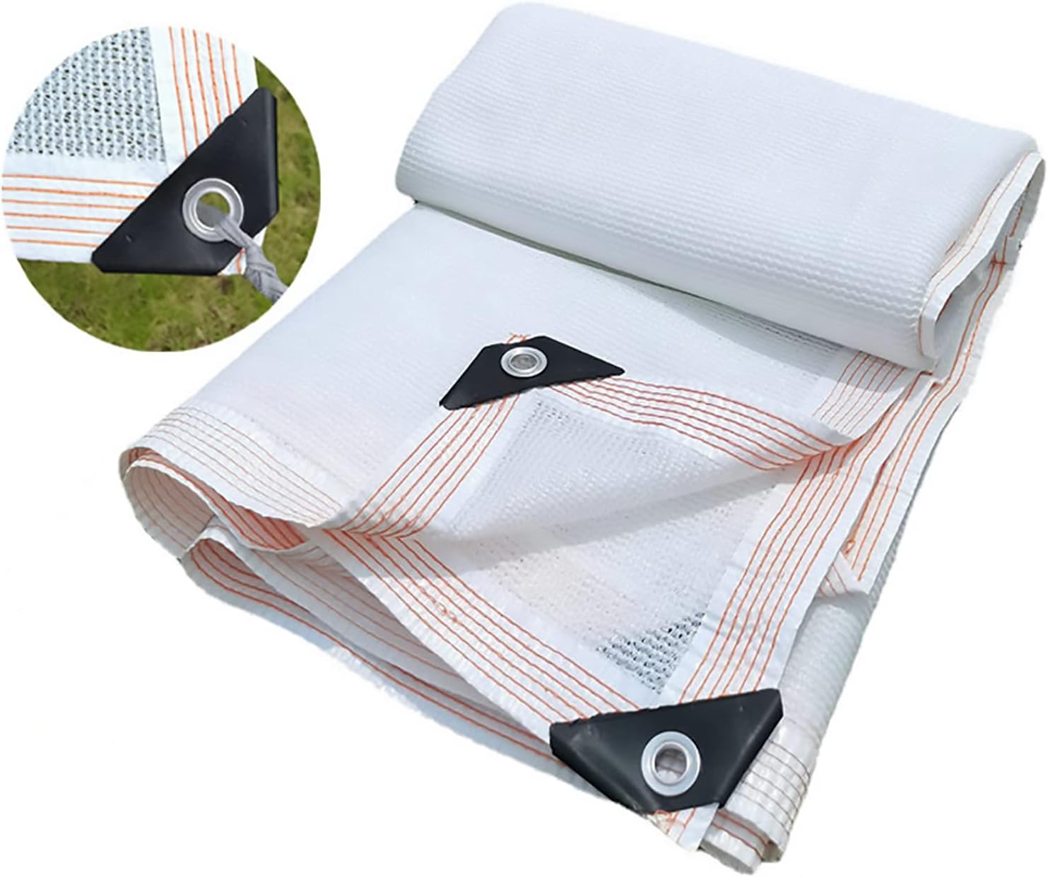 Svkbjroy Filet D'Ombrage Rectangulaire, Anti-uv Voile Ombrage, Serres Filet Coupe-vent Avec Oeillets, Blanc, 1x10m