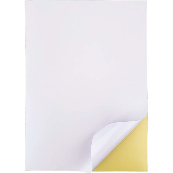 50 Feuilles De Papier D'Imprimante Autocollant A4 (210 X 297 Mm), Étiquettes Autocollantes, Blanc Mat, 1 Étiquette Par Feuille (1 Étiquette Par Feuille, 50 Feuilles).