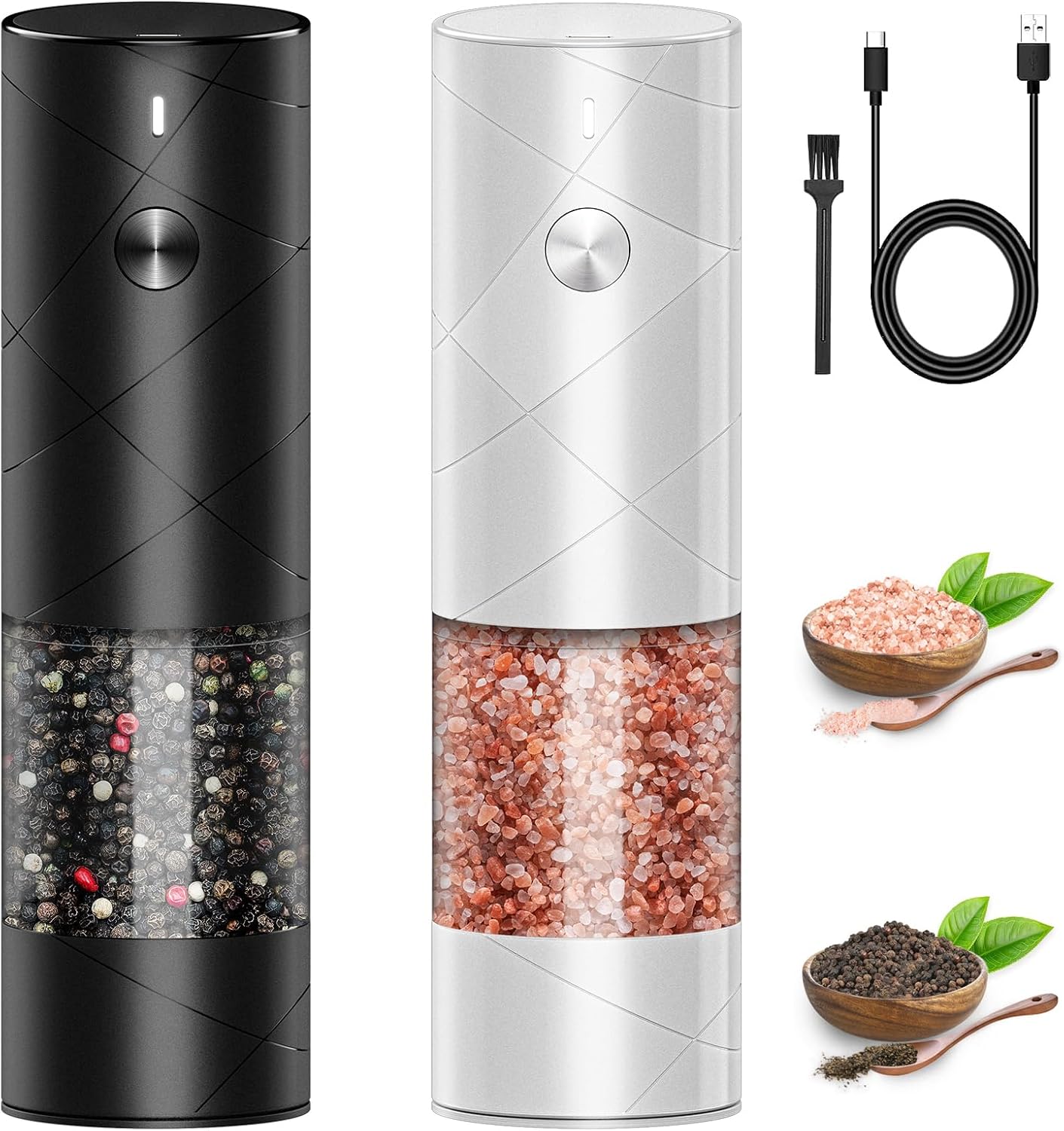 Lot De 2 Moules Avec Choix De Recharges Électriques Via Usb, Avec Céramique Et Éclairage Led, Noir/blanc