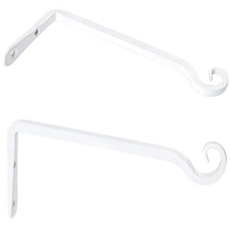 Lot De 2 Crochets- Blanc De Suspension Muraux Décoration Fer Forgé Pour Jardin Avec Vis Pour Plantes Mangeoires À Oiseaux Lanternes