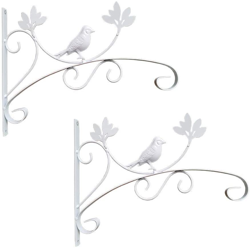 Pcs Crochet Blanc Suspension Plante Forme De Oiseaux Supports De Panier Suspendus En Métal Pour Jardin Balcon