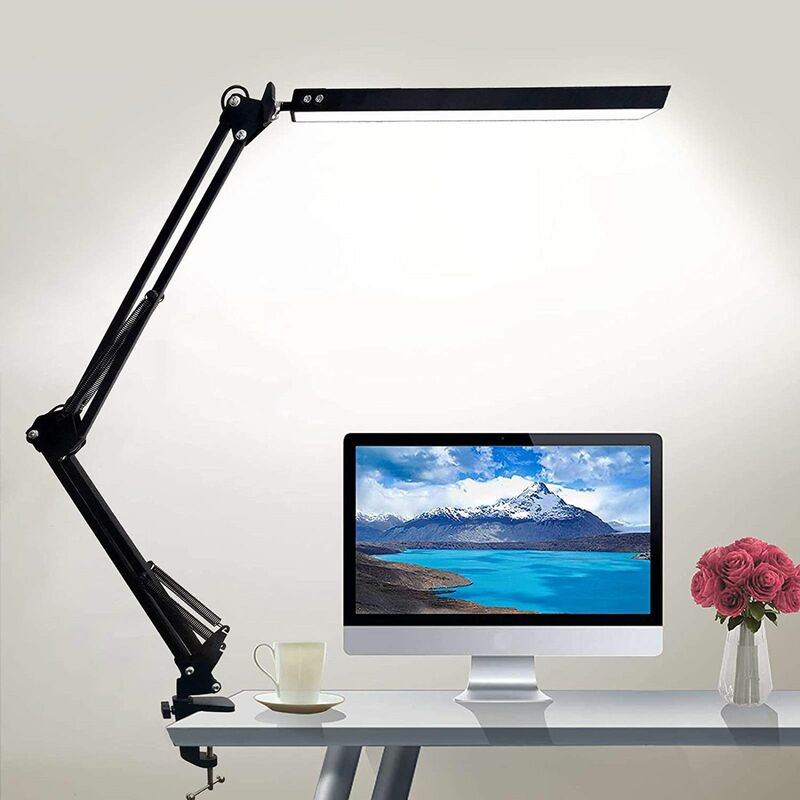 Lampe De Bureau Led Avec Protection Oculaire, Lampe De Chevet Usb Créative Pour Chambre D'Étudiant (noir) Blanc