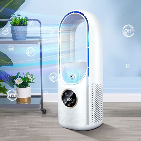 Nannigr Ventilateur Sur Pied Ventilateur Colonne Oscillant Sans Lame 6 Vitesses Blanc