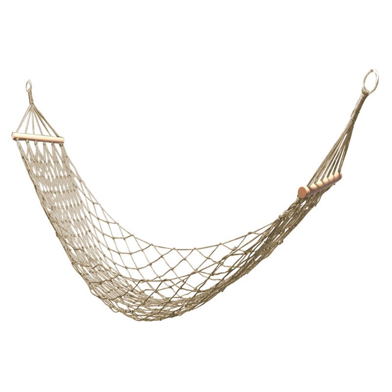 Hamac En Corde De Coton, Filet ¨¤ Suspendre, Hamac Pour Int¨rieur Ou Ext¨rieur, Hamac Simple Avec Baton En Bois, Terrasse, Plage, Camping - Blanc