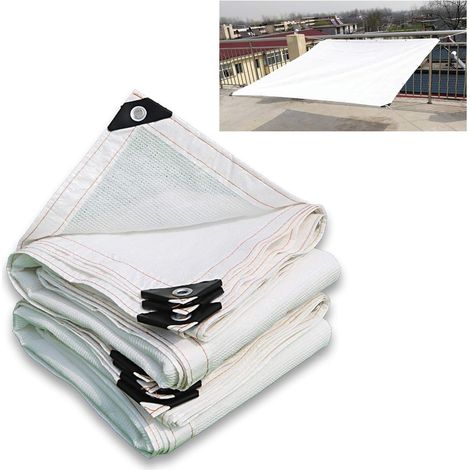 Voile D'Ombrage, Pare-soleil Pour Pergola, Tissu D'Ombrage Blanc, Bâche En Maille D'Ombrage Haute Densité, Pour Terrasse, Patio, Pergola, Arrière-cour, 2 X 6 M